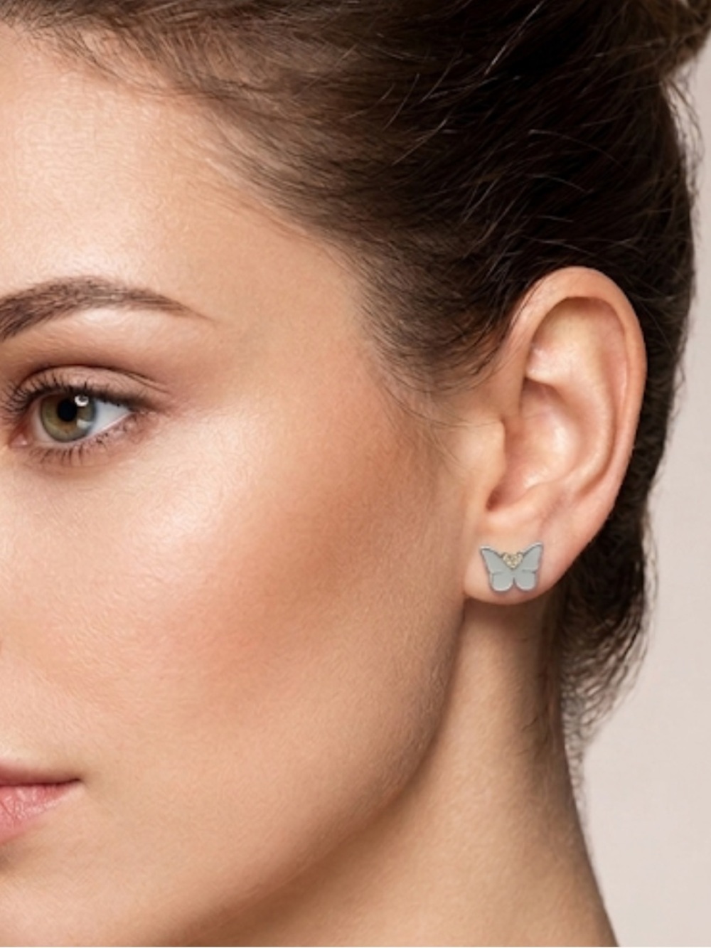 Butterfly Blue glossy Earring(nickel free)-New